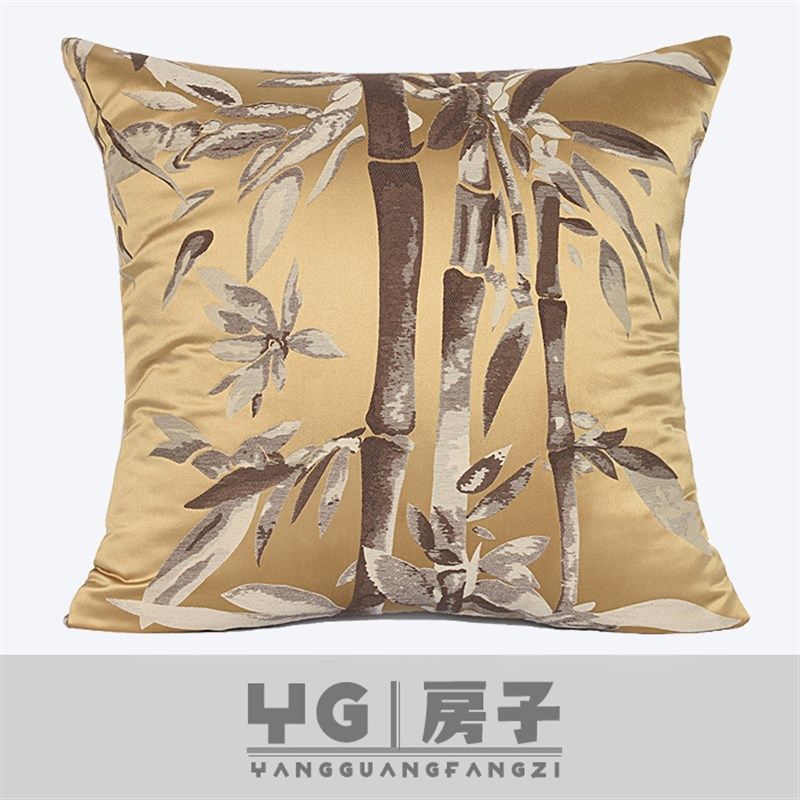 金色竹子抱枕套轻奢民宿靠包客厅沙发靠枕软装中式靠垫样板房方枕,居家布艺,靠垫/抱枕,淘宝优惠券,粉丝福利购,淘宝优惠卷