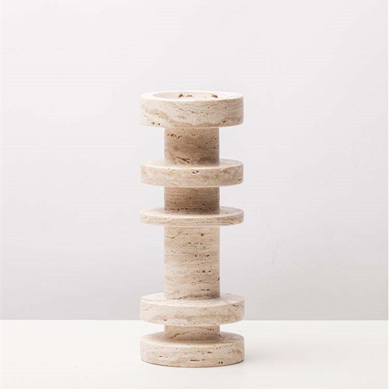 简约创意黄洞石烛台摆件样板间餐桌装饰品民宿极简大理石蜡烛烛台,家居饰品,烛台,淘宝优惠券,粉丝福利购,淘宝优惠卷