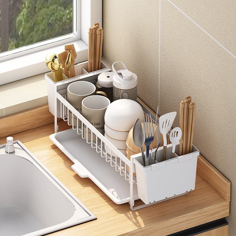 厨房碗碟置物架多功能沥水收纳家用台面放碗盘碗筷碗碟勺收纳架盒,厨房/烹饪用具,碗架,淘宝优惠券,粉丝福利购,淘宝优惠卷