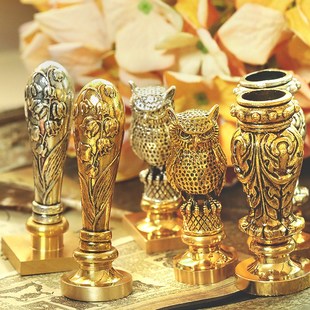 火漆印章手柄金属铃兰信使猫头鹰工具复古蜡封礼物创意手账文具