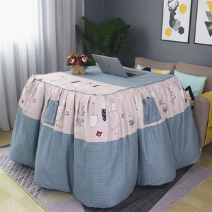 新款纯棉加厚烤火被罩子烤火架罩长方形电暖桌茶几被罩套电暖炉被