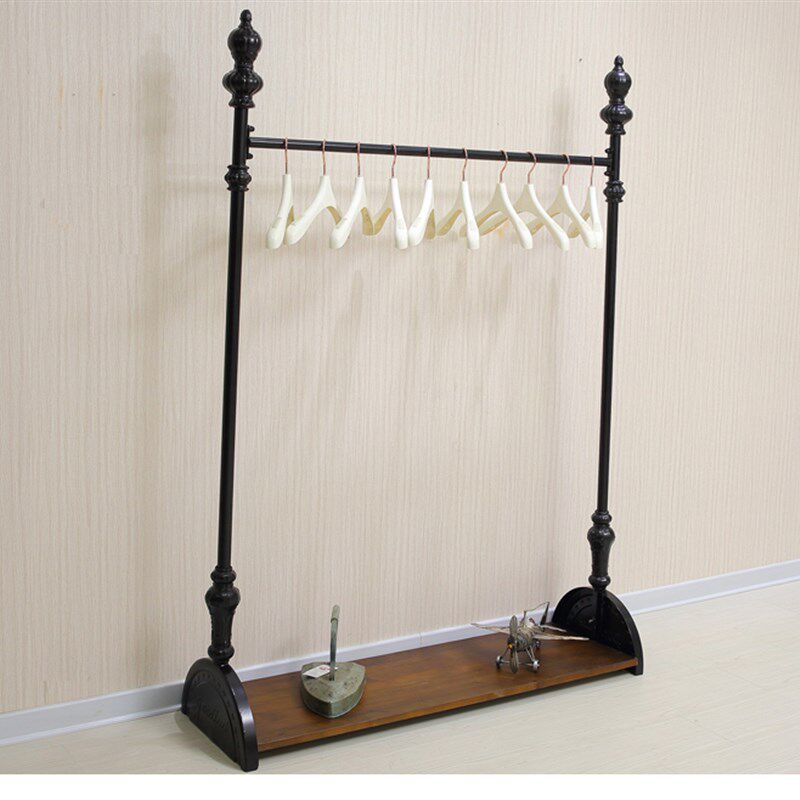 服装店展示架 实木复古落地式铁艺服装架衣架中岛架陈列架子上墙
