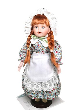 2021新款41CM田园欧式出口陶瓷娃娃卧室客厅个性摆件生日节日礼品