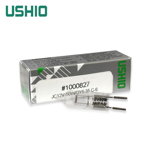 USHIO牛尾卤钨灯泡JC 12V50W GY6.35 C-6横丝光学显微镜JC 12V50W