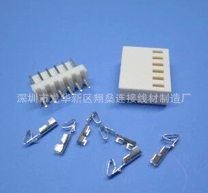 XHB白色连接器2.54MM 2510-6P带扣直针胶壳   6P针座接插件