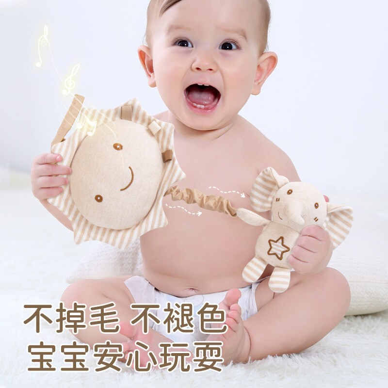 宝宝彩棉音乐拉铃玩具婴儿八音盒床铃车床挂件悬挂式玩具
