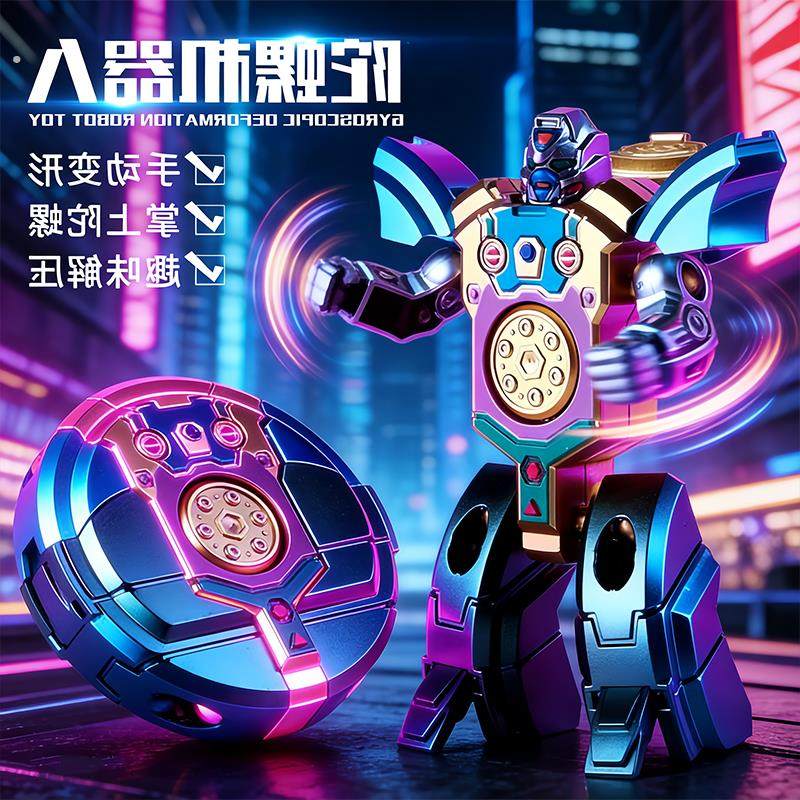 指尖陀螺玩具可变形机器人机械手指旋转解压儿童男孩男童益智玩具,玩具/童车/益智/积木/模型,陀螺,淘宝优惠券,粉丝福利购,淘宝优惠卷