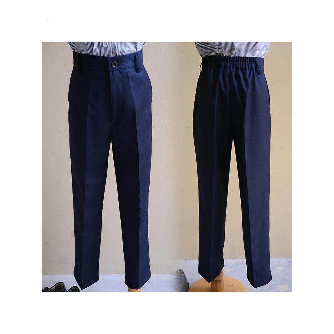 校服长裤藏青色男童深蓝色西裤儿童松紧腰秋季西装裤黑灰色表演服