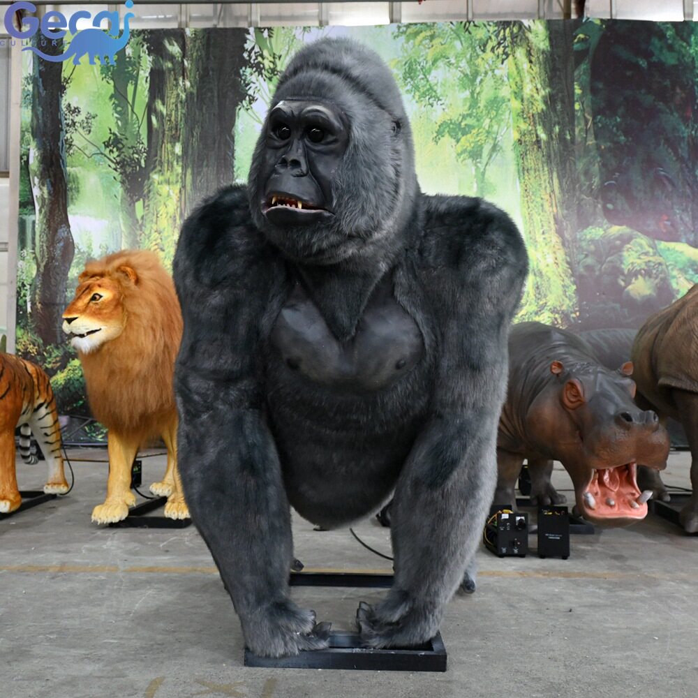 动物园动物展大型电动仿真机械动物猩猩模型会动会叫厂家定制