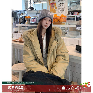 保暖棉衣外套 毛领加厚棉服女2025年新款 what「深冬物语」冬季