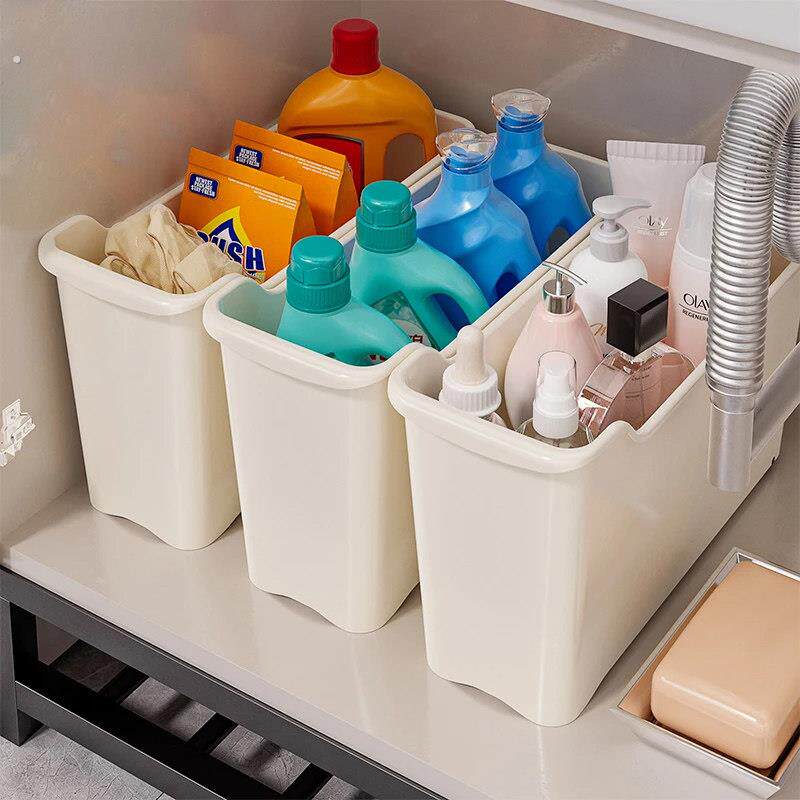 卫生间下水槽置物架浴室厨房柜子收纳架带轮收纳筐洗衣液家用夹缝