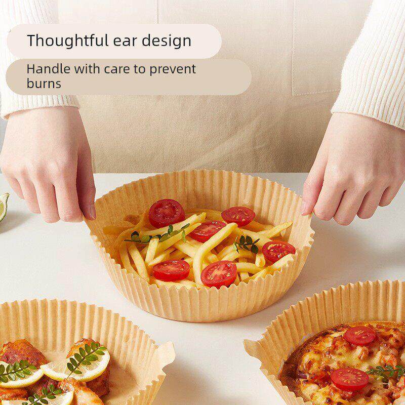 空气炸锅专用纸盘加厚烘焙烤箱耐高温隔油家用吸油纸垫食物食品级