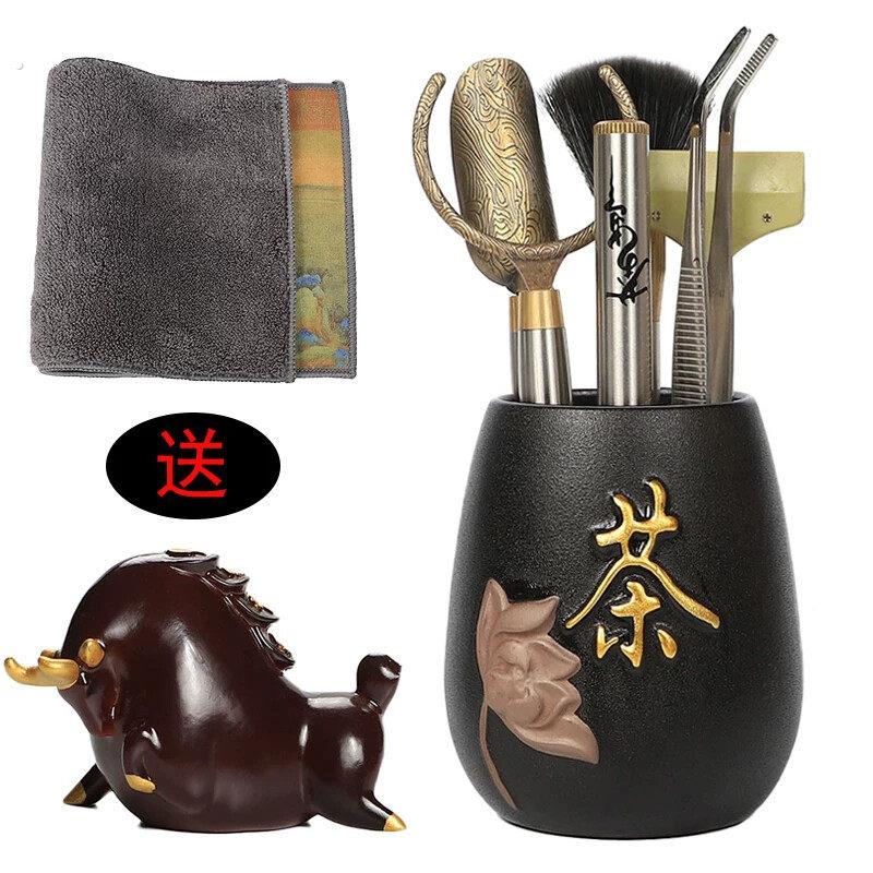 茶道六君子套装功夫茶具配件茶台桌泡茶工具大全喝茶用品夹子刷子