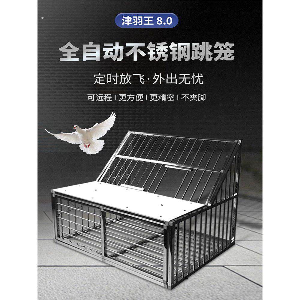 鸽子跳笼不锈钢自动放飞门信鸽赛鸽电动进出口进出门鸽舍笼鸽子笼