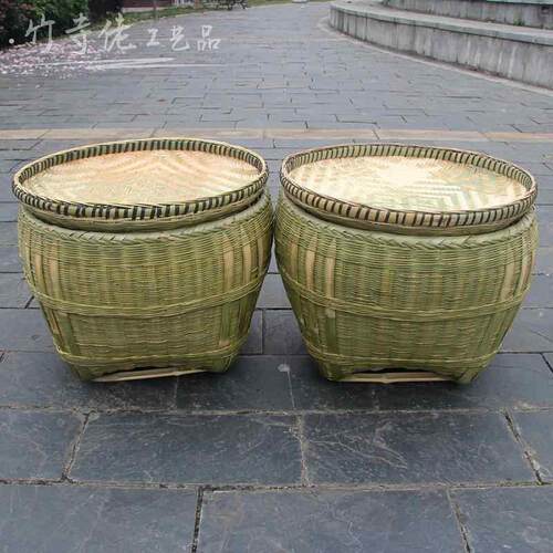 编箩筐大号篮覆古竹竹篓淘米箩篼大小竹筐家用粮食特竹收纳筐篓喜