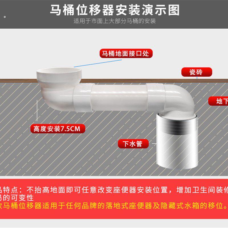 第三代防堵塞渠道形马桶移位器座便移位器卫生间移位器扁管移位器