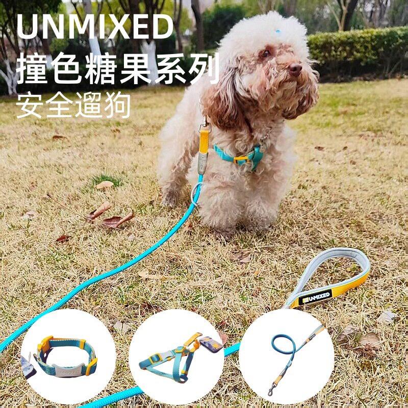 狗狗牵引绳糖果撞色系列项圈胸背套装狗绳耐用结实宠物用品