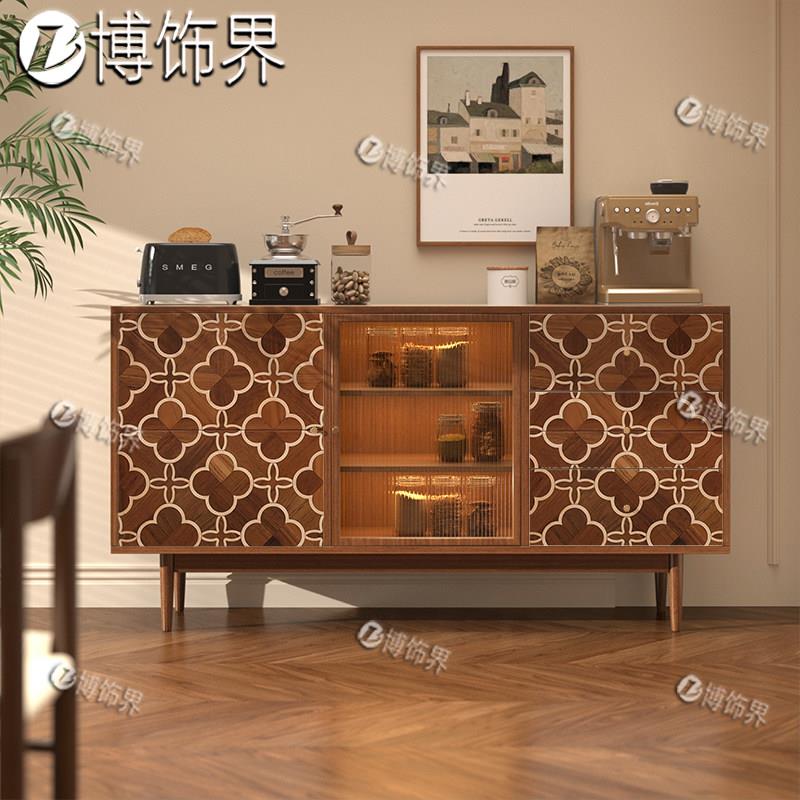 法式复古入户门玄关柜装饰柜餐柜客厅靠墙边柜带灯玻璃展示柜