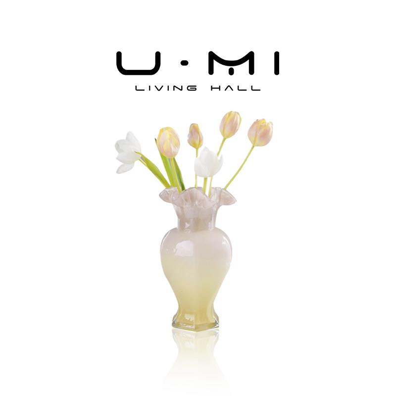 U Mi LIVING·林听|花瓶法式中古玻璃插花器餐桌客厅家居轻奢摆件