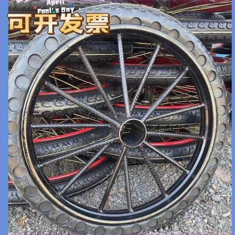 加厚工地手推车劳动车实心轮子板车斗车架子人力车钢圈轮胎