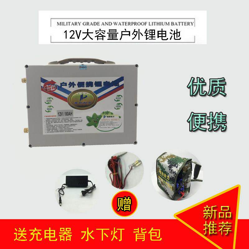 锂电池12V60ah12V100a大容量聚合物氙气灯照明抽水泵孵化机锂电瓶