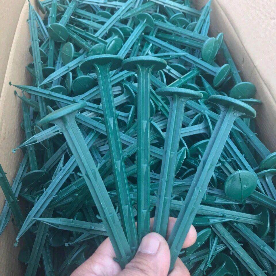塑料地钉拉枝大棚温室遮阳网果园艺插倒刺农地膜黑色除防草布地钉