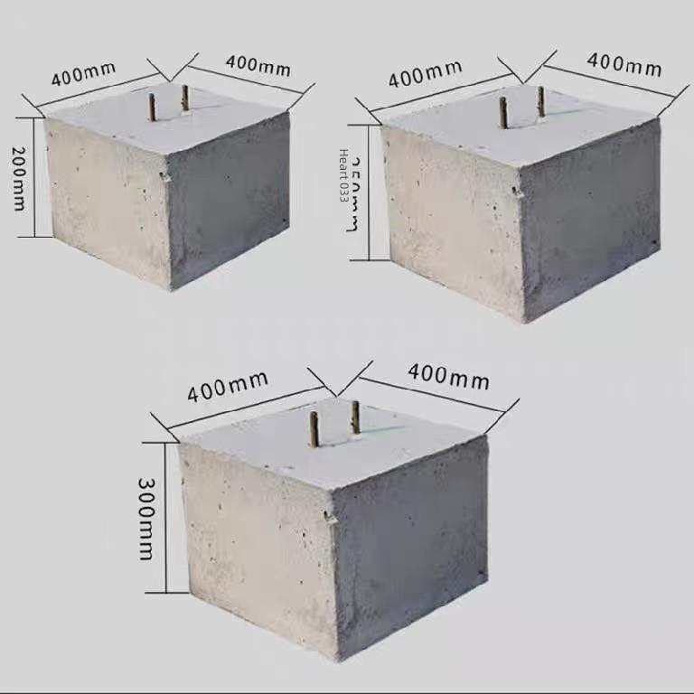 上海可定制方形圆形配重块混凝土太阳能围挡底座基础水泥墩光伏墩