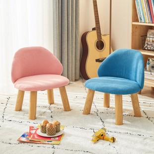 儿童布艺全实木靠背小凳子经济型创意现代防滑创意小矮凳板凳椅子