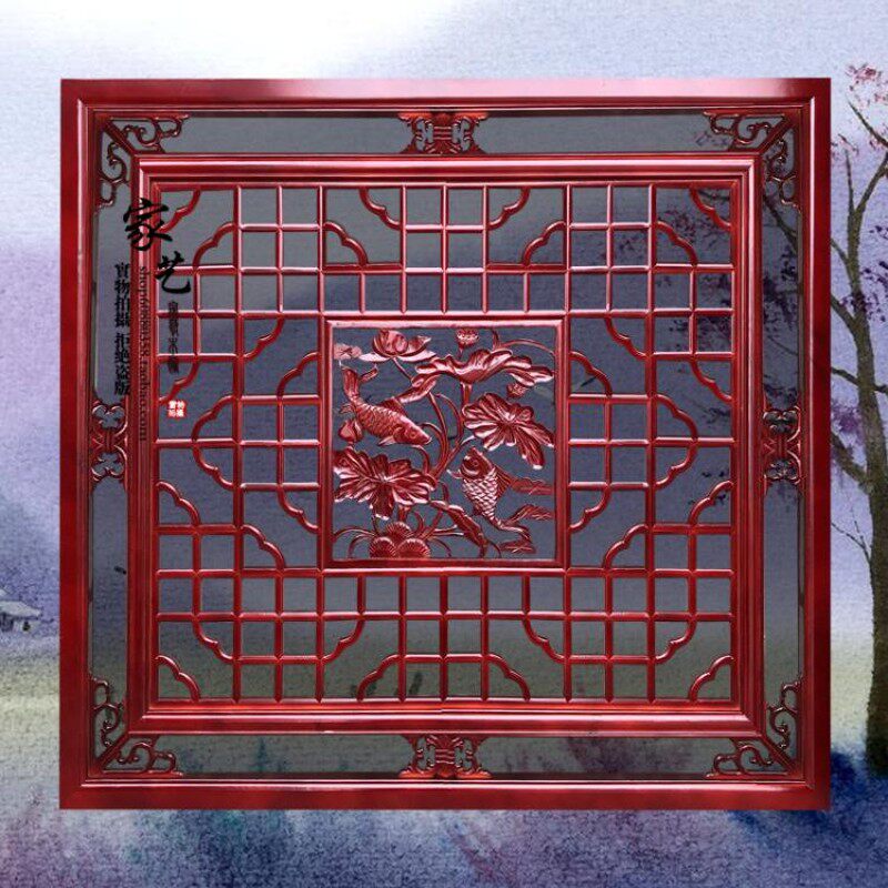 东阳木雕中式窗户实木仿古门窗花格工艺品玄关隔断吊顶屏风背景墙