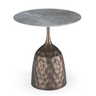 极简岩板角几客厅沙发边几棋牌室商用小圆几休闲阳台休息矮茶桌几