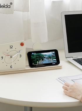 Mandelda客厅入户玄关桌面时钟奶油风装饰摆件电视柜创意表摆台式