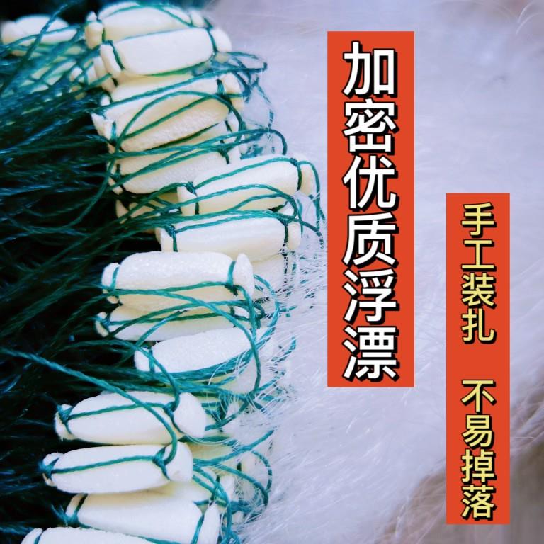 槐林渔网三层白条网50米浮网沉网 垂钓用1.5指渔网