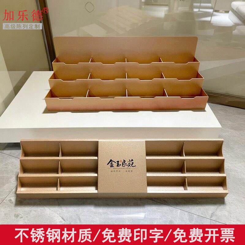 不锈钢多层名片盒样品屋展示中心前台高端桌面卡片座大容量收纳盒