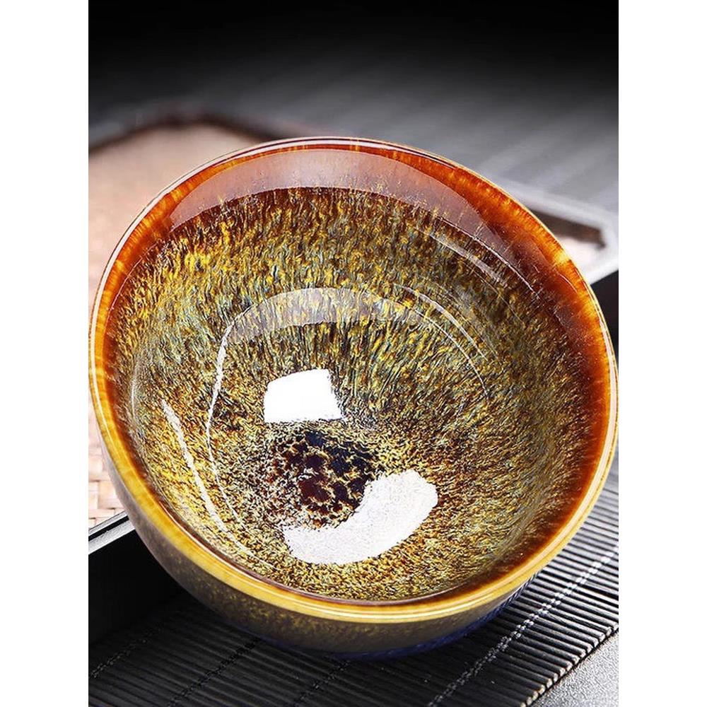 窑转茶杯天目功夫茶具家用陶瓷茶杯匠人杯单杯大茶杯