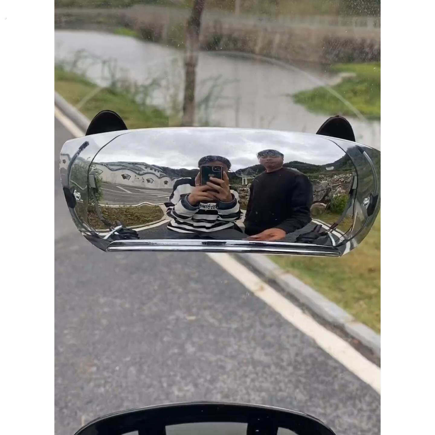 后视镜摩托车大视野超广角通用全景盲区180度反光镜全视角倒车镜