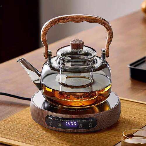 2025新款煮茶炉茶具套装玻璃煮茶壶泡茶家用小型电陶炉茶盘整套