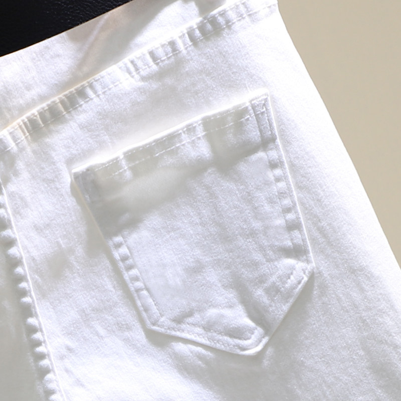 2021年新款白色直筒加绒加厚牛仔裤宽松小个子打底裤外穿女秋冬季