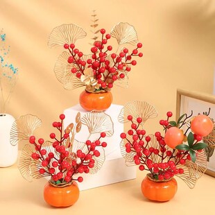 乔迁之喜新居布置装饰礼品客厅发财果福通摆件入宅搬家仪式用品