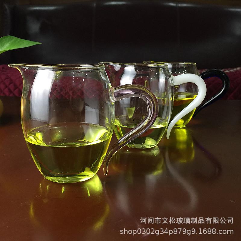 实拍功夫茶具分茶器彩把胆杯茶海家用高硼硅玻璃公道杯