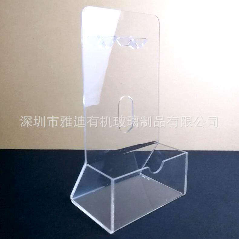 亚克力名片架新款带名片盒耳机展示架桌面透明卡片盒现货