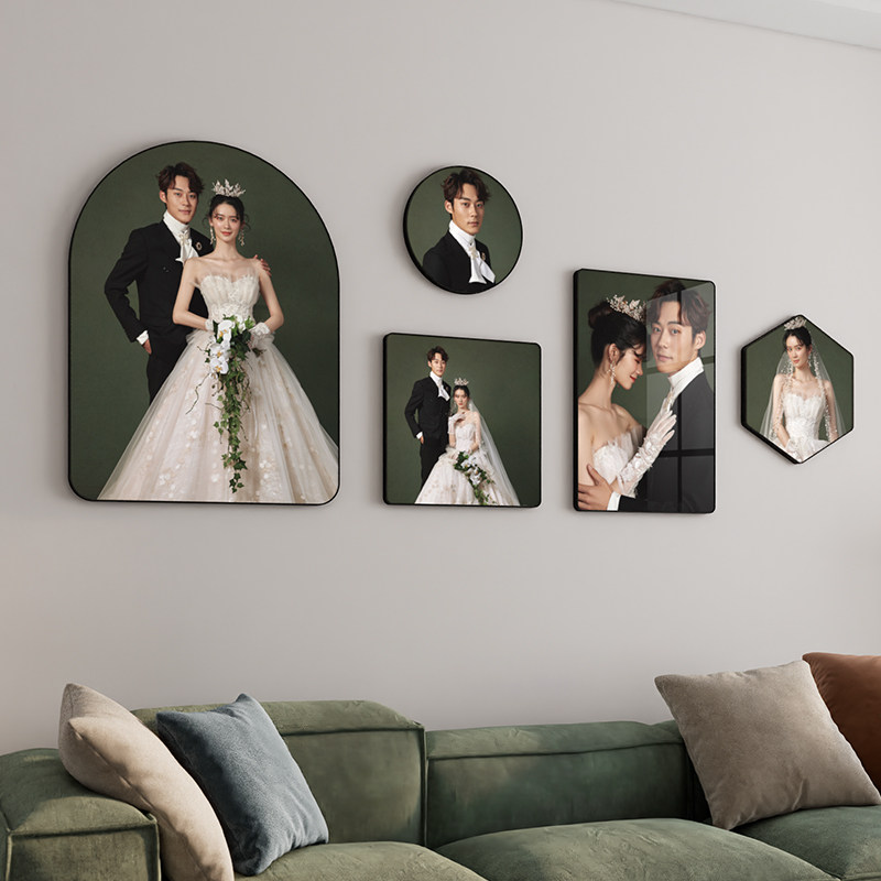 照片挂墙打印加相框定制婚纱照结婚照水晶相片全家福组合装裱儿童