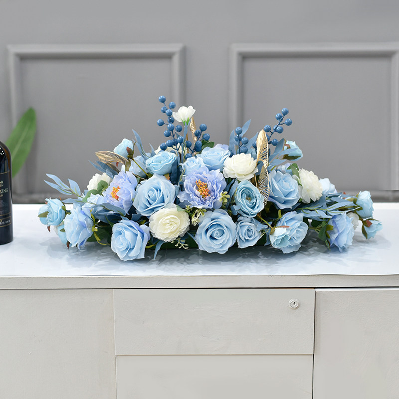 长条会议桌摆花会议室假花仿真花摆设演讲台花样品屋展示中心洽谈