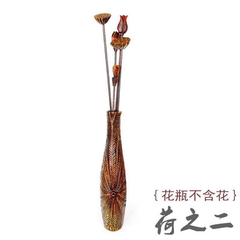 落地花瓶 木质雕刻花瓶摆件客厅酒店茶楼乔迁 结婚工艺品装饰摆件,家居饰品,花瓶,淘宝优惠券,粉丝福利购,淘宝优惠卷