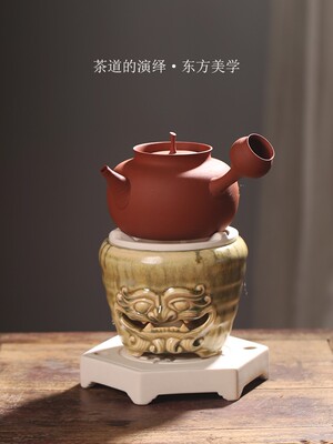 复古对联炭电两用炉炭炉风炉煮茶砂铫壶家用泡茶器柴宫灯壶小火炉