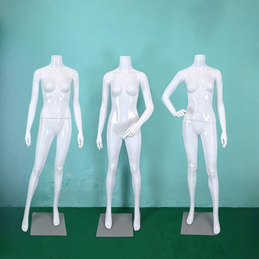女服装展示模特道具女模全身无头亮白站模 假人体送底座多省包邮