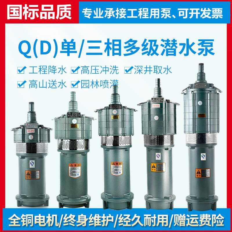 2寸高扬程水泵100米220v三相380v多级50深井潜水泵抽水机农用灌溉