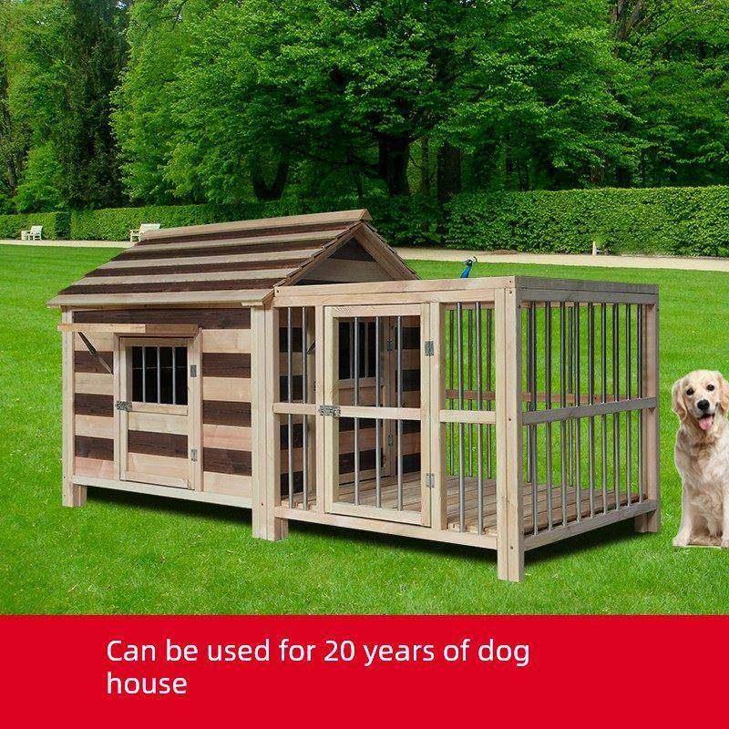 实木狗屋冬季保暖大型犬封闭式狗窝四季户外宠物房子大小中型狗笼
