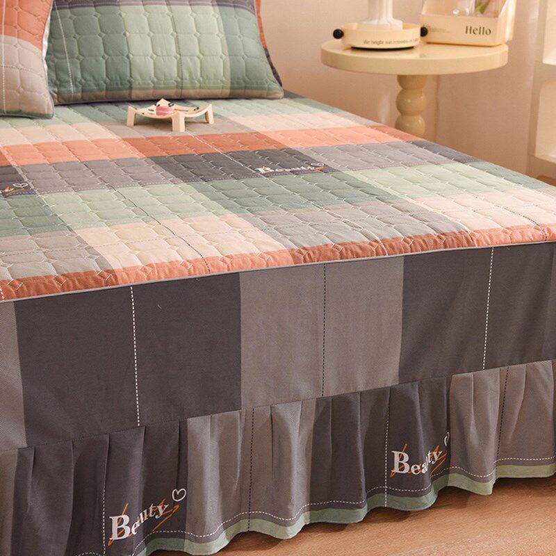 全棉加厚床罩床裙式单件纯棉夹棉床围裙罩花边公主床笠套135x200,床上用品,床裙,淘宝优惠券,粉丝福利购,淘宝优惠卷