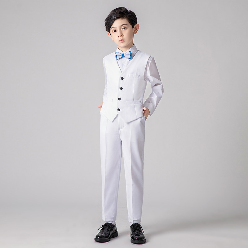 儿童礼服男孩西装马甲套装小主持人钢琴演出服男童花童中大童秋冬