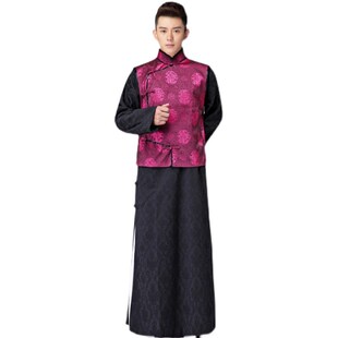 清朝古装男民国地主老爷少爷长衫马褂百姓掌柜管家商人演出服戏服